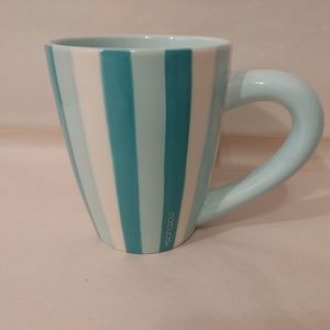 Starbucks 2003 BARISTA Series Coffee Tea Mug Cup Pastel Blue White Striped RARE